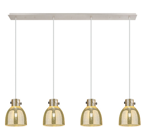 Downtown Urban Four Light Linear Pendant in Polished Nickel (405|124-410-1PS-PN-G412-8ME)