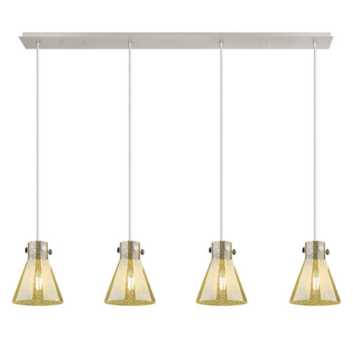 Downtown Urban Four Light Linear Pendant in Polished Nickel (405|124-410-1PS-PN-G411-8ME)