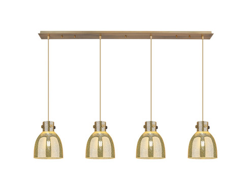 Downtown Urban Four Light Linear Pendant in Brushed Brass (405|124-410-1PS-BB-G412-8ME)