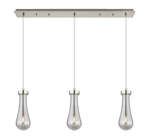 Downtown Urban Three Light Linear Pendant in Brushed Satin Nickel (405|123-451-1P-SN-G451-4SM)