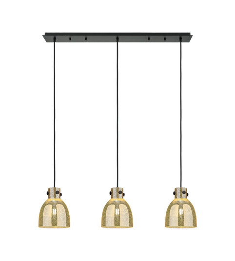 Downtown Urban Three Light Linear Pendant in Matte Black (405|123-410-1PS-BK-G412-8ME)