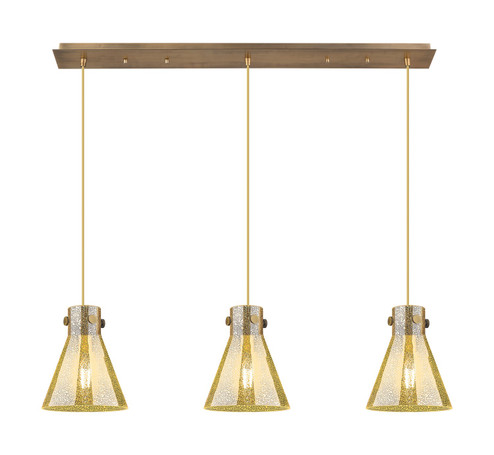 Downtown Urban Three Light Linear Pendant in Brushed Brass (405|123-410-1PS-BB-G411-8ME)
