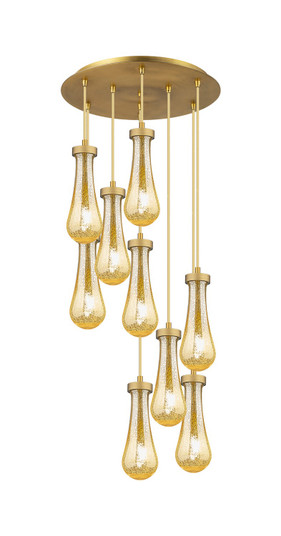 Downtown Urban Nine Light Pendant in Brushed Brushed Brass (405|119-451-1P-BB-G451-4ME)