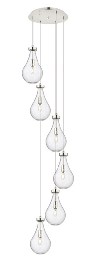 Downtown Urban Six Light Pendant in Polished Nickel (405|116-451-1P-PN-G451-7CL)