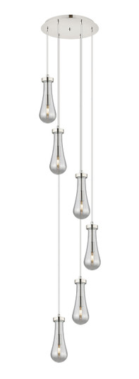 Downtown Urban Six Light Pendant in Polished Nickel (405|116-451-1P-PN-G451-4SM)