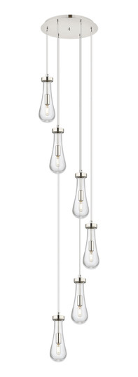 Downtown Urban Six Light Pendant in Polished Nickel (405|116-451-1P-PN-G451-4CL)