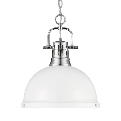 Duncan One Light Pendant in Chrome (62|3602-L CH-WHT)