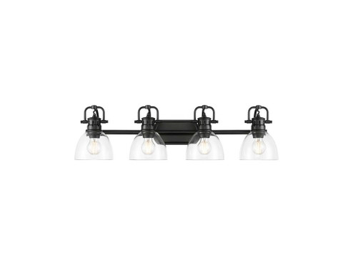 Duncan Four Light Vanity in Matte Black (62|3602-BA4 BLK-CLR)