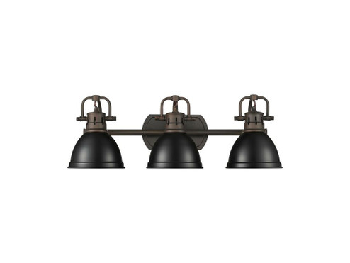 Duncan Three Light Vanity in Rubbed Bronze (62|3602-BA3 RBZ-BLK)