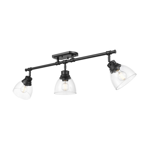 Duncan Three Light Semi-Flush Mount in Matte Black (62|3602-3SF BLK-CLR)