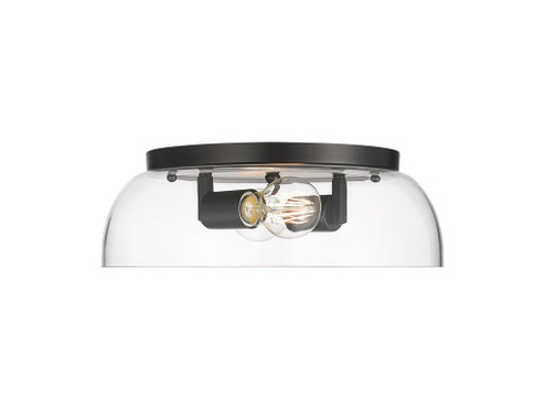 Duncan Two Light Flush Mount in Matte Black (62|3602-14 BLK-CLR)