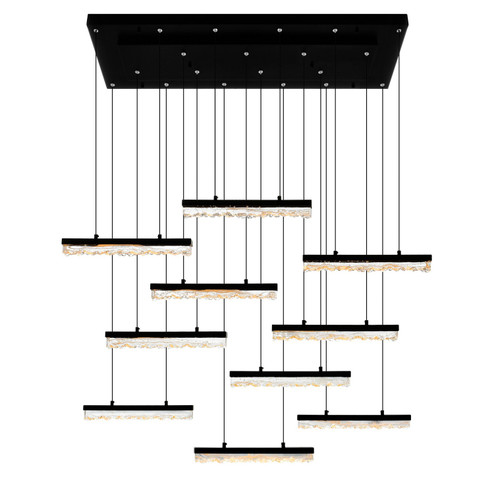 Stagger LED Chandelier in Black (401|1588P48-10-101)