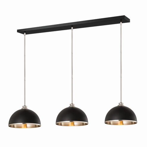 Landry Three Light Pendant in Matte Black + Brushed Nickel (224|1004P14-3L-MB-BN)