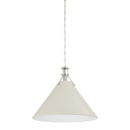 Painted No. 2 One Light Pendant in Polished Nickel/Off-White (70|MDS352L-PN/OW)