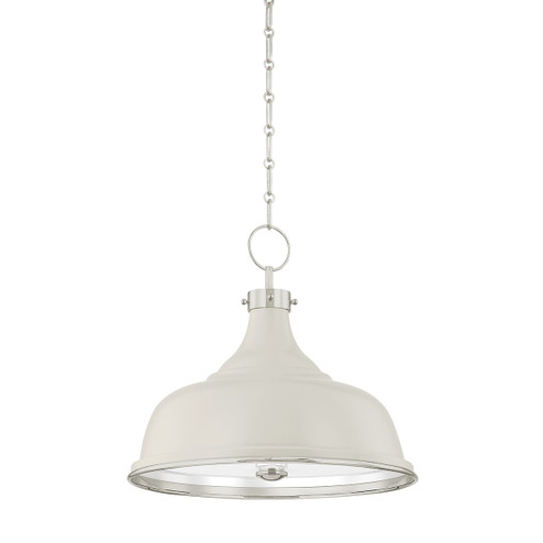 Painted No. 1 Three Light Pendant in Polished Nickel/Off-White (70|MDS300-PN/OW)