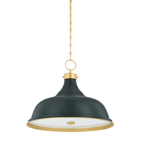 Painted No. 1 Four Light Pendant in Aged Brass (70|MDS300L-AGB/SSG)