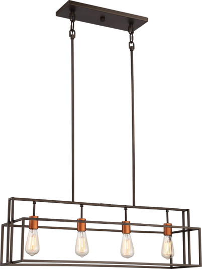 Lake Four Light Island Pendant in Forest Bronze / Copper Accents (72|60-5854)