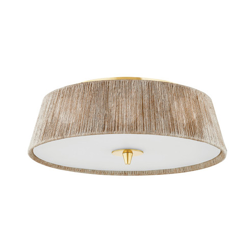 George Three Light Semi Flush Mount in Aged Brass (70|CB9518-AGB)