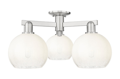 Arcadia Three Light Semi-Flush Mount in Brushed Satin Nickel (405|716-3F-SN-G483-8OP)