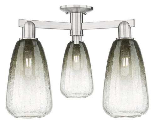 Arcadia Three Light Semi-Flush Mount in Brushed Satin Nickel (405|716-3F-SN-G480-6SL)