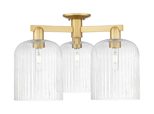 Arcadia Three Light Semi-Flush Mount in Satin Gold (405|716-3F-SG-G559-8SDY)