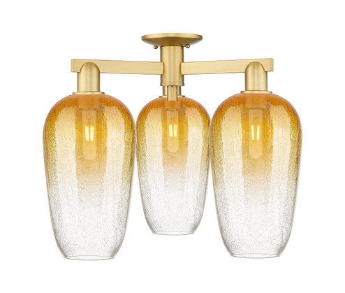 Arcadia Three Light Semi-Flush Mount in Satin Gold (405|716-3F-SG-G484-7AM)