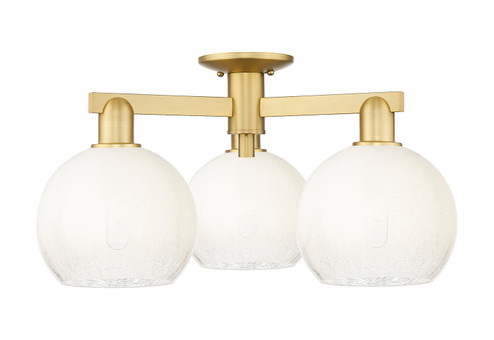 Arcadia Three Light Semi-Flush Mount in Satin Gold (405|716-3F-SG-G483-8OP)