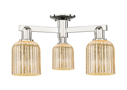 Arcadia Three Light Semi-Flush Mount in Polished Nickel (405|716-3F-PN-G559-5ME)