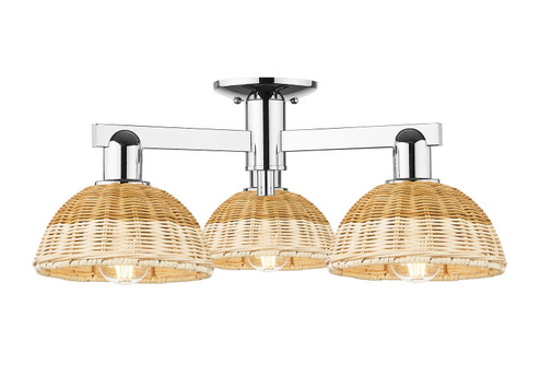 Arcadia Three Light Semi-Flush Mount in Polished Chrome (405|716-3F-PC-NBD2-75-NAT)