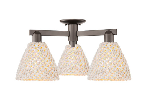 Arcadia Three Light Semi-Flush Mount in Oil Rubbed Bronze (405|716-3F-OB-NBD-75-NAT)