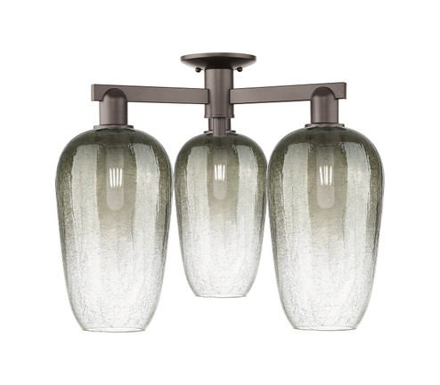 Arcadia Three Light Semi-Flush Mount in Oil Rubbed Bronze (405|716-3F-OB-G484-7SL)