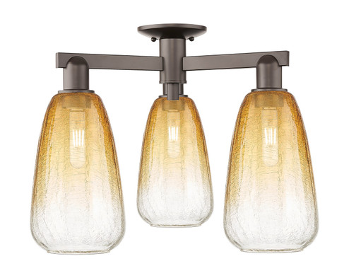 Arcadia Three Light Semi-Flush Mount in Oil Rubbed Bronze (405|716-3F-OB-G480-6AM)