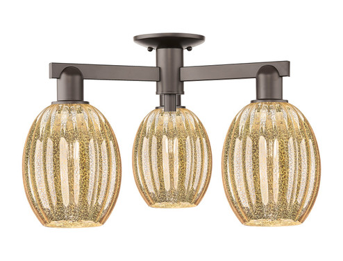 Arcadia Three Light Semi-Flush Mount in Oil Rubbed Bronze (405|716-3F-OB-G459-6ME)