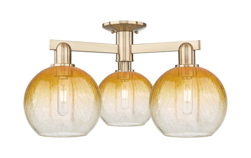 Arcadia Three Light Semi-Flush Mount in Champagne Bronze (405|716-3F-CB-G483-8AM)