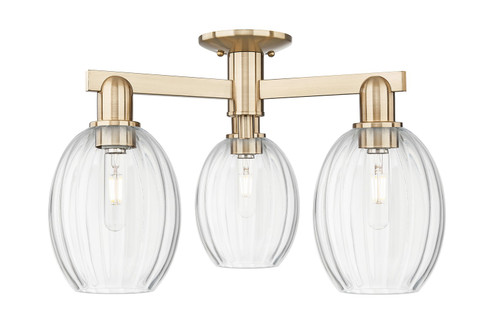 Arcadia Three Light Semi-Flush Mount in Champagne Bronze (405|716-3F-CB-G459-6CL)