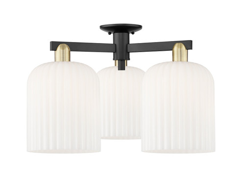 Arcadia Three Light Semi-Flush Mount in Black Antique Brass (405|716-3F-BAB-G559-8GWH)