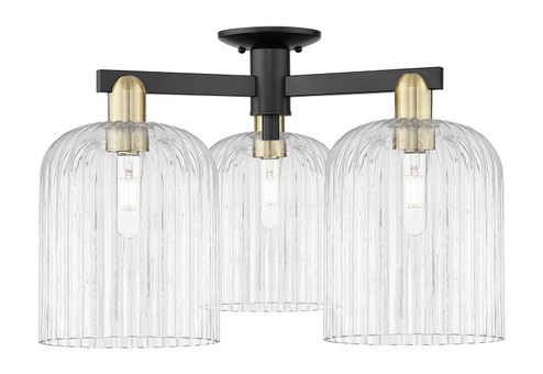 Arcadia Three Light Semi-Flush Mount in Black Antique Brass (405|716-3F-BAB-G559-8CL)