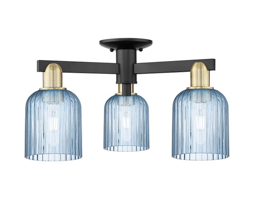 Arcadia Three Light Semi-Flush Mount in Black Antique Brass (405|716-3F-BAB-G559-5BL)