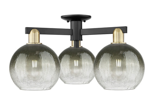 Arcadia Three Light Semi-Flush Mount in Black Antique Brass (405|716-3F-BAB-G483-8SL)
