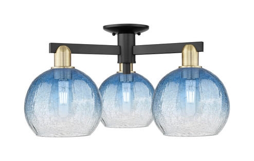 Arcadia Three Light Semi-Flush Mount in Black Antique Brass (405|716-3F-BAB-G483-8SB)