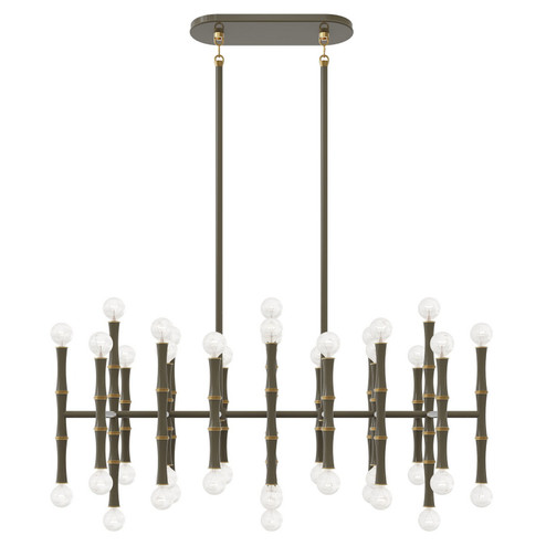 Kane 42 Light Chandelier in Smokey Taupe w/Modern Brass (165|ST77)