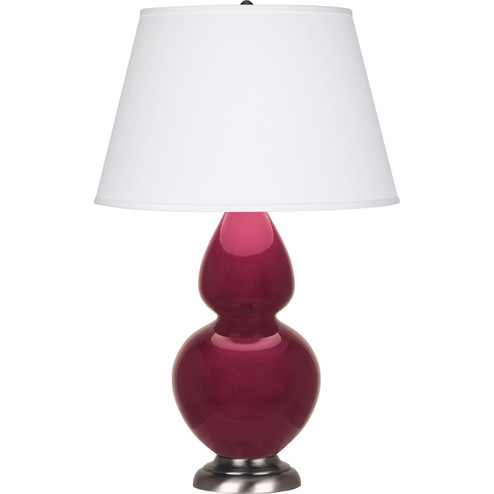 Double Gourd One Light Table Lamp in Sugar Plum Glazed Ceramic w/Antique Silver (165|SM22X)