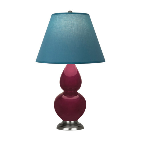 Small Double Gourd One Light Accent Lamp in Sugar Plum Glazed Ceramic w/Antique Silver (165|SM12B)