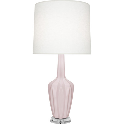 Emma One Light Table Lamp in Rose Water Glazed Ceramic w/Polished Nickel (165|RW37)