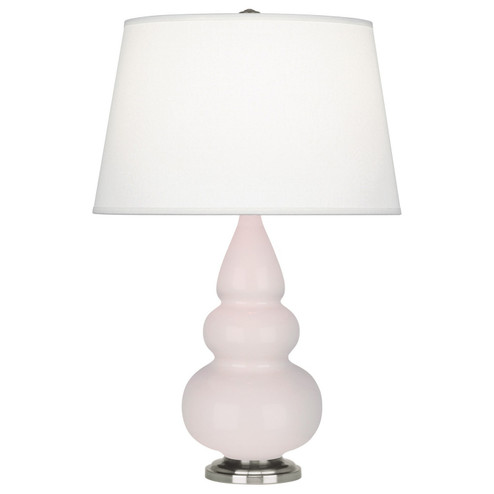 Small Triple Gourd One Light Accent Lamp in Rose Water Glazed Ceramic w/Antique Silver (165|RW32X)