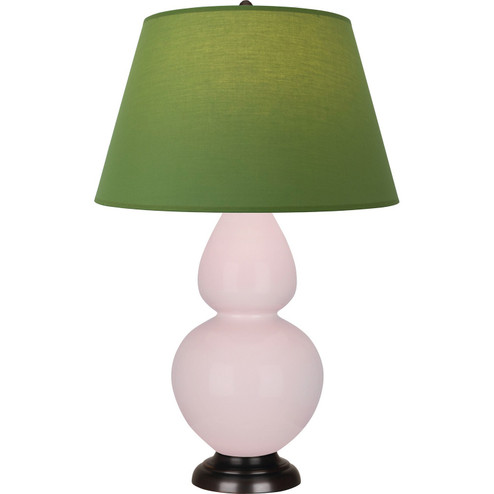 Double Gourd One Light Table Lamp in Rose Water Glazed Ceramic w/Deep Patina Bronze (165|RW21G)