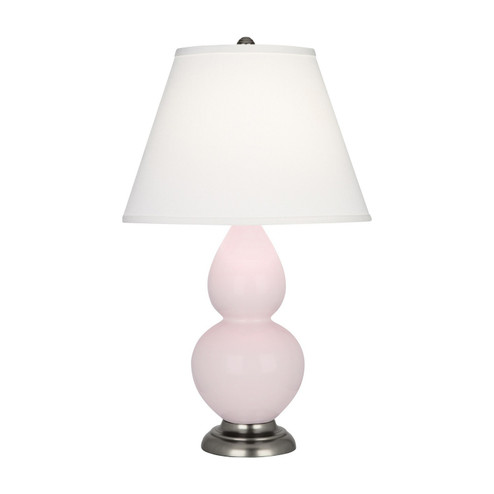 Small Double Gourd One Light Accent Lamp in Rose Water Glazed Ceramic w/Antique Silver (165|RW12X)