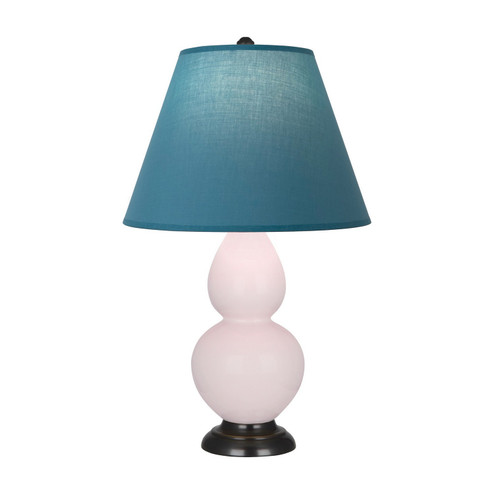 Small Double Gourd One Light Accent Lamp in Rose Water Glazed Ceramic w/Deep Patina Bronze (165|RW11B)