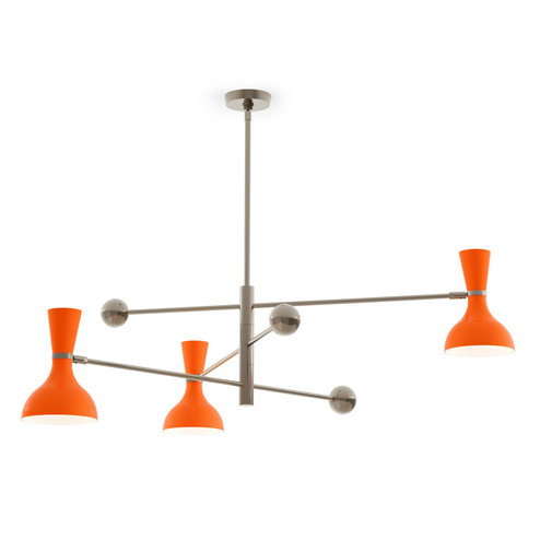 Clare Three Light Pendant in Polished Nickel w/Pumpkin Painted (165|PM11PM)