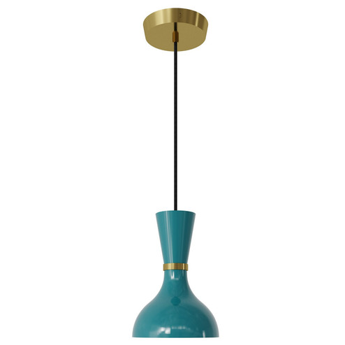 Clare One Light Pendant in Modern Brass w/Peacock Painted (165|PC01PC)